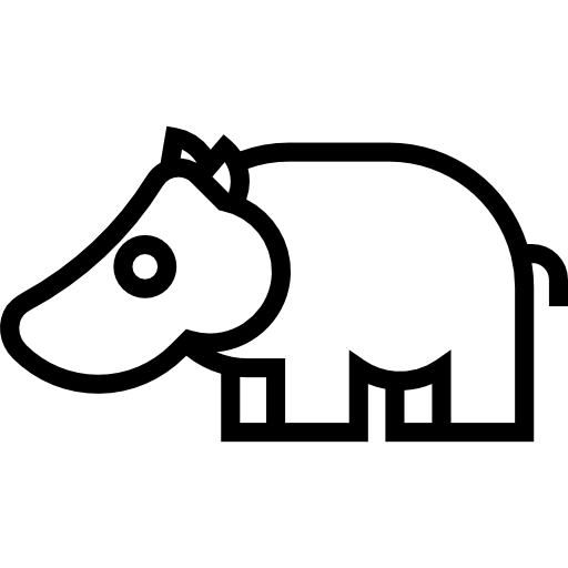 Hippopotamus facing left
